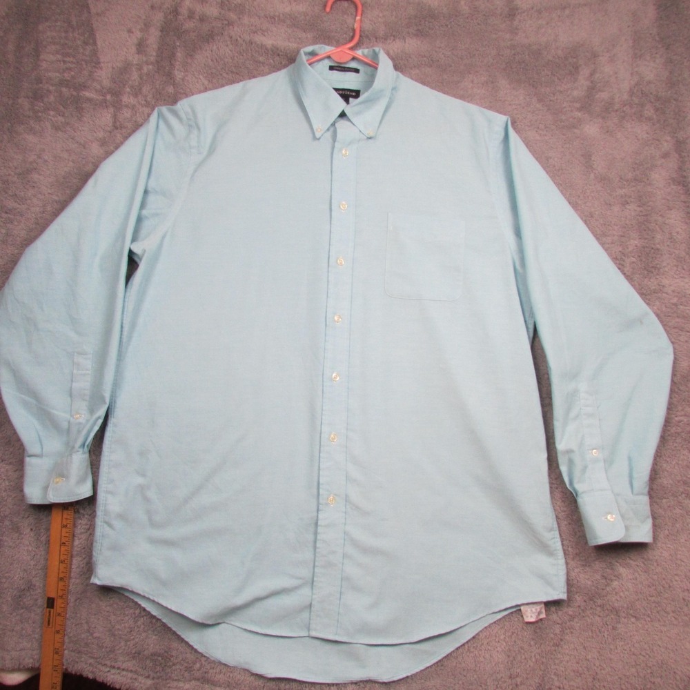 Lands' End Shirt Mens XLT Blue Original Oxford Long Sleeve Button Down Casual